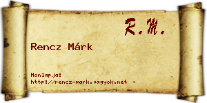 Rencz Márk névjegykártya