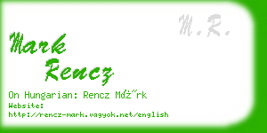 mark rencz business card